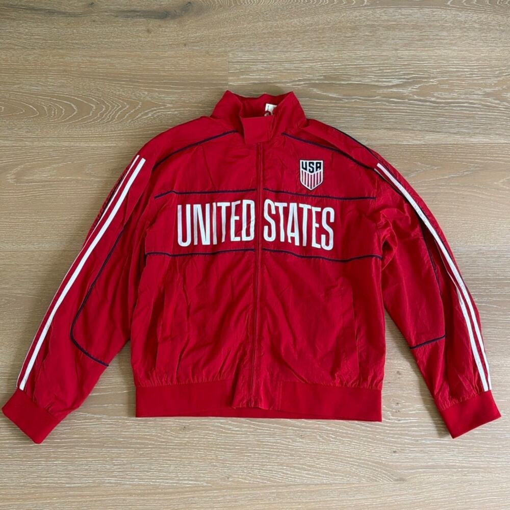 Aeropostale Full Zip Track Jacket US Soccer Size M Red